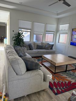 Ashley Light Gray Fabric Sofa Set