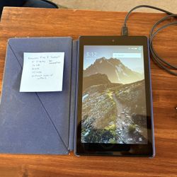 Amazon Fire Tablet - Black w/blue case