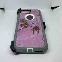 For iPhone 6 Plus 7 Plus And 8 Plus Pink Camouflage Belt Clip Case 