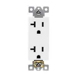 ENERLITES - Commercial Grade 20A Decorator Receptacle, 5-20R - WHITE