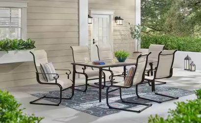 Hampton Bay Glenridge Falls 7-Piece Metal Padded Sling Outdoor Dining Set