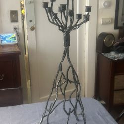 In the style of Diego Giacometti, Vintage Brutalist 12 Placing Candelabra: