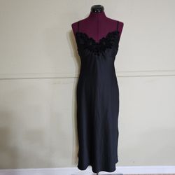INC International Concepts Intimates Women's Black Polyester Negligee Dress Nightgown / Size Small