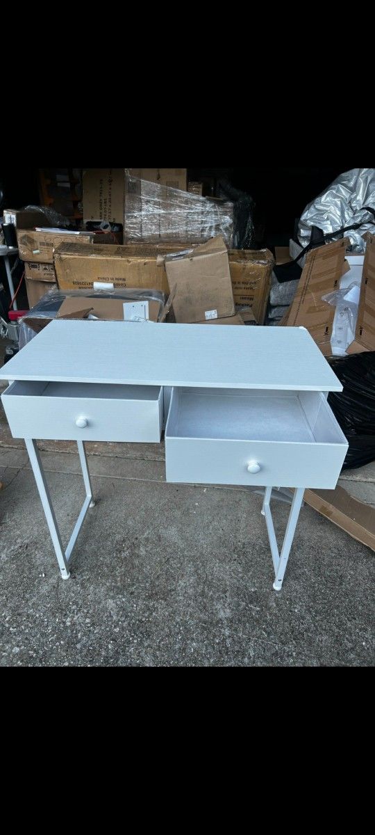 2 Drawer White Desk Small Chip On Corner See Pic