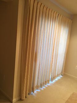 TWO PAIRS DRAPES/CURTAINS, BUY SEPARATEED OR TOGETHER, SHELL COLOR