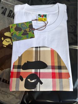 Bape x Burberryy White tee M & XL Available