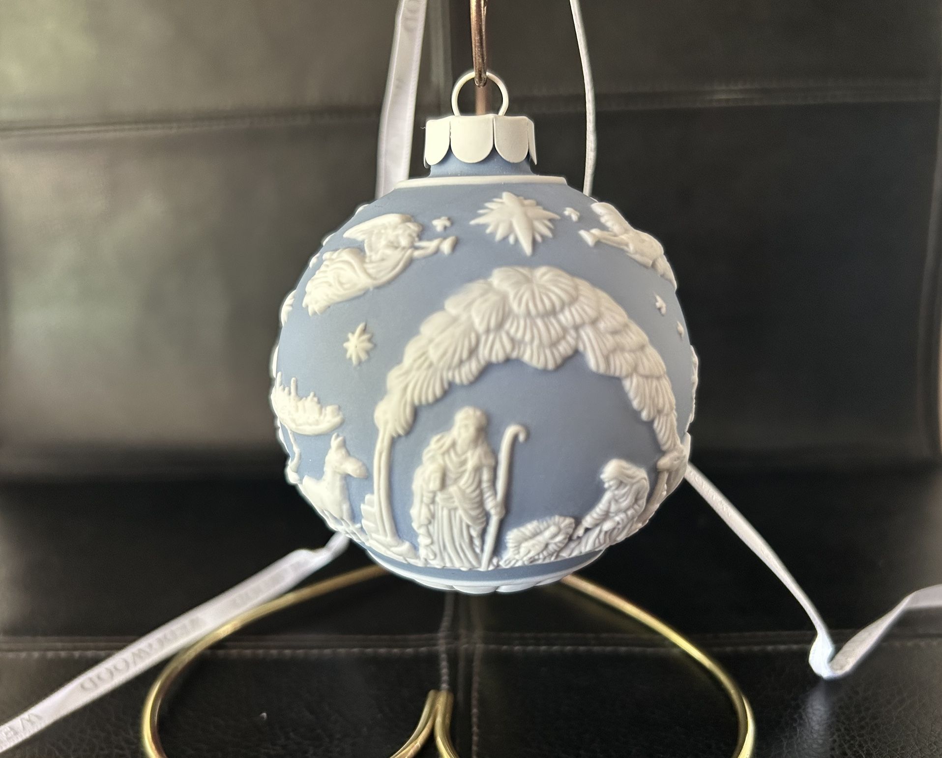 Wedgwood Jasperware Nativity Scene Ball Ornament