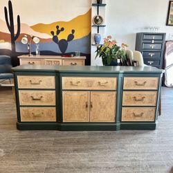 Green Wood Dresser / Buffet / Credenza / Sideboard! 