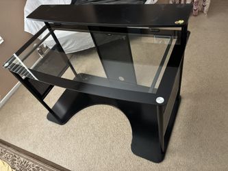 Glass desk (see Images For Dimensions)