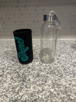 Glass Water Bottle with Neoprene Sleeve