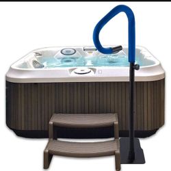 New Hot Tub Handrail 57" H Spa Safety Handrail Pivots 360 to Accommodate Entering and Exiting The Spa /600LBS Capacity/Slide-Under (B654)