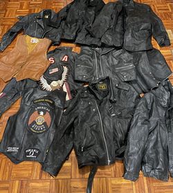 Lot of vintage leather jackets