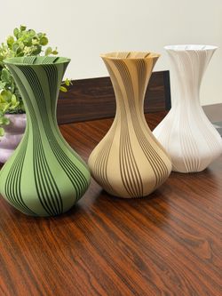 3 Floreros Minimalista Impreso en 3D | Jarrón de Geometría Orgánica | Decoración Boho Moderna para Estantes y Oficinas | Regalo de Inauguración de Cas