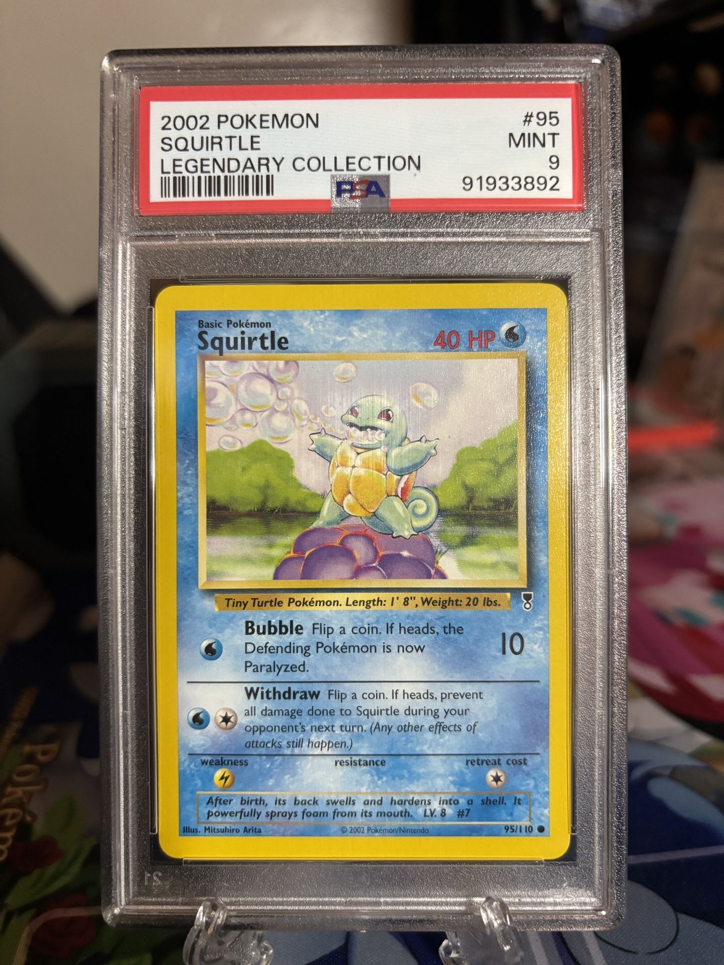 PSA 9 Squirtle #95 (2002) Pokemon Legendary Collection English