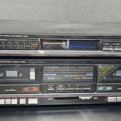 80s Vintage Fisher FM860 & CR-W860 AM/FM Stereo Synthesizer Tuner & Double Cassette Deck High Speed Dubbing Untested