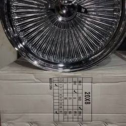 FOR SALE: 20x8 Chrome 150‑Spoke Wire Wheels (Universal 5‑lug)