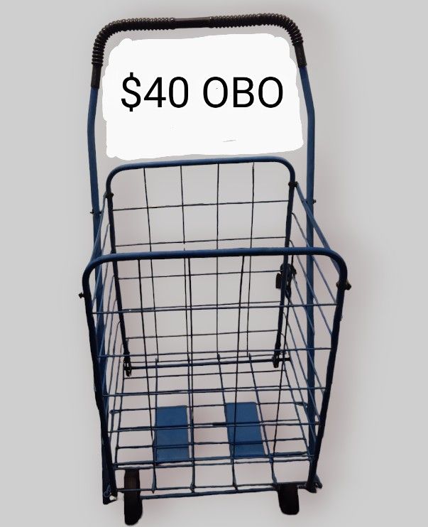Large Deluxe Rolling Utility Shopping Cart