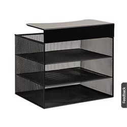 Mind Reader Slide-On Under Desk Metal Front Loading Letter Tray