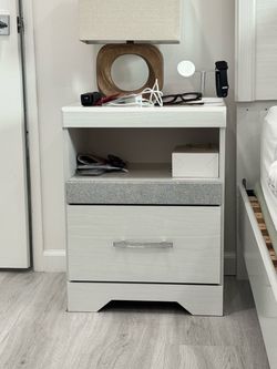 White Nightstand with Glitter Drawer