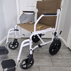 Medline Foldable Transport Chair w/Microban for Seniors & Post-Surgery Patients, Wheelchair