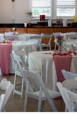 Dusty rose cheese cloth runner