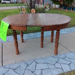 Tiger Oak Wood Vintage Table