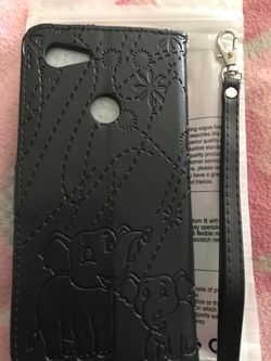 Samsung Pixel 3 XL Black Phone Case with Elephants 🐘 ID and Card Holder inside