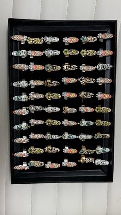Lot of Rhinestone Nail Art adjustable Rings