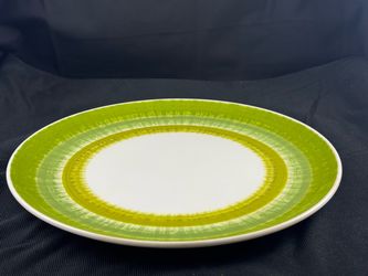 Vintage 1970s Jubilee Japan "Aurora Green" Ironstone 12” Round Serving Platter / Chop Plate