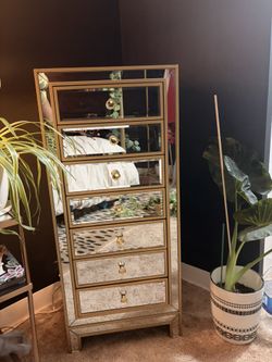 Gold Mirrored Lingerie Chest