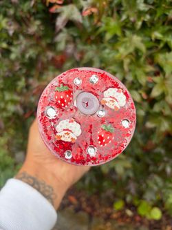 Strawberry Shortcake Glitter Tumbler Lid