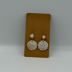 Shell and Pearl Drop Earrings