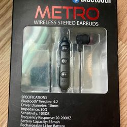Bytech Metro Bluetooth Wireless Stereo Earbuds Headphones 