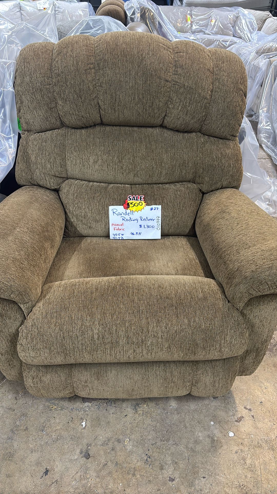 New Lazy Boy Rocking Recliner Fabric Wide