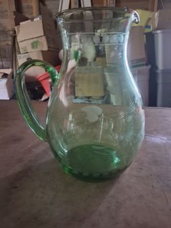 Hand blown glass  pitcher