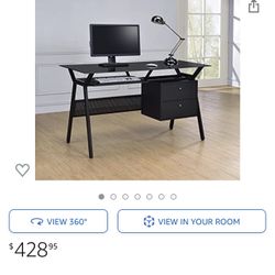 Black Glass Desk