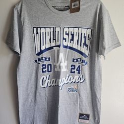 Mitchell & Ness Los Angeles Dodgers Grey Arch World Series 2024 T-Shirt Size Large Mens