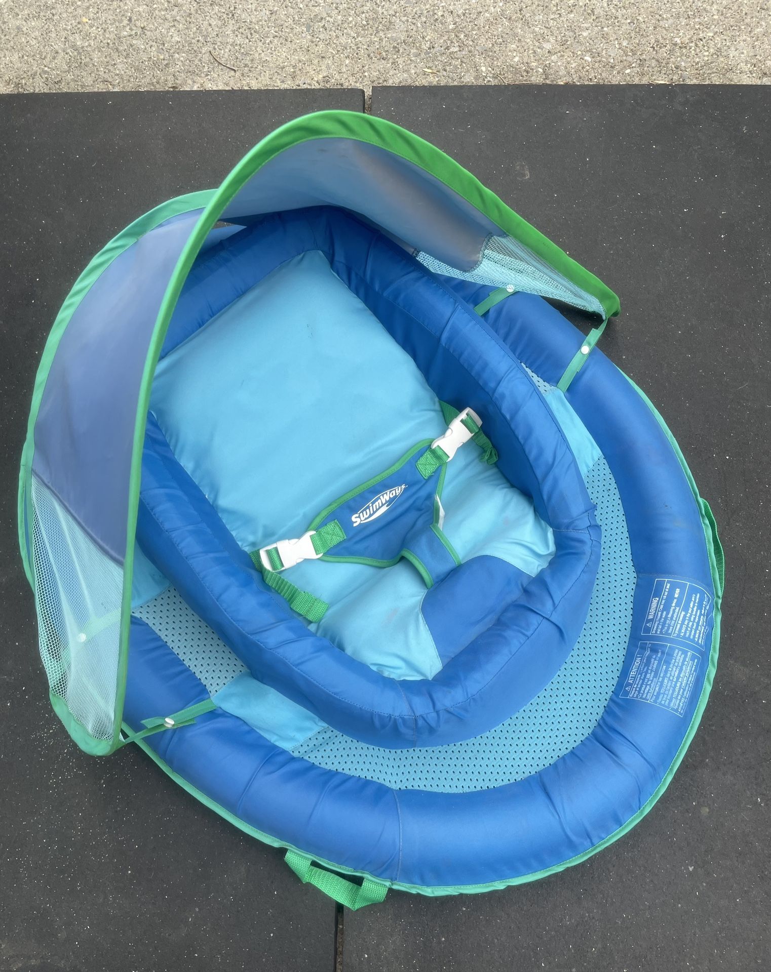 Swimways Infant Spring Float, Baby Pool Float with Canopy & UPF Protection, Swimming Pool Accessories for Kids 3-9 Months