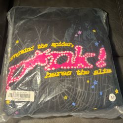 Black and pink sp5der hoodie