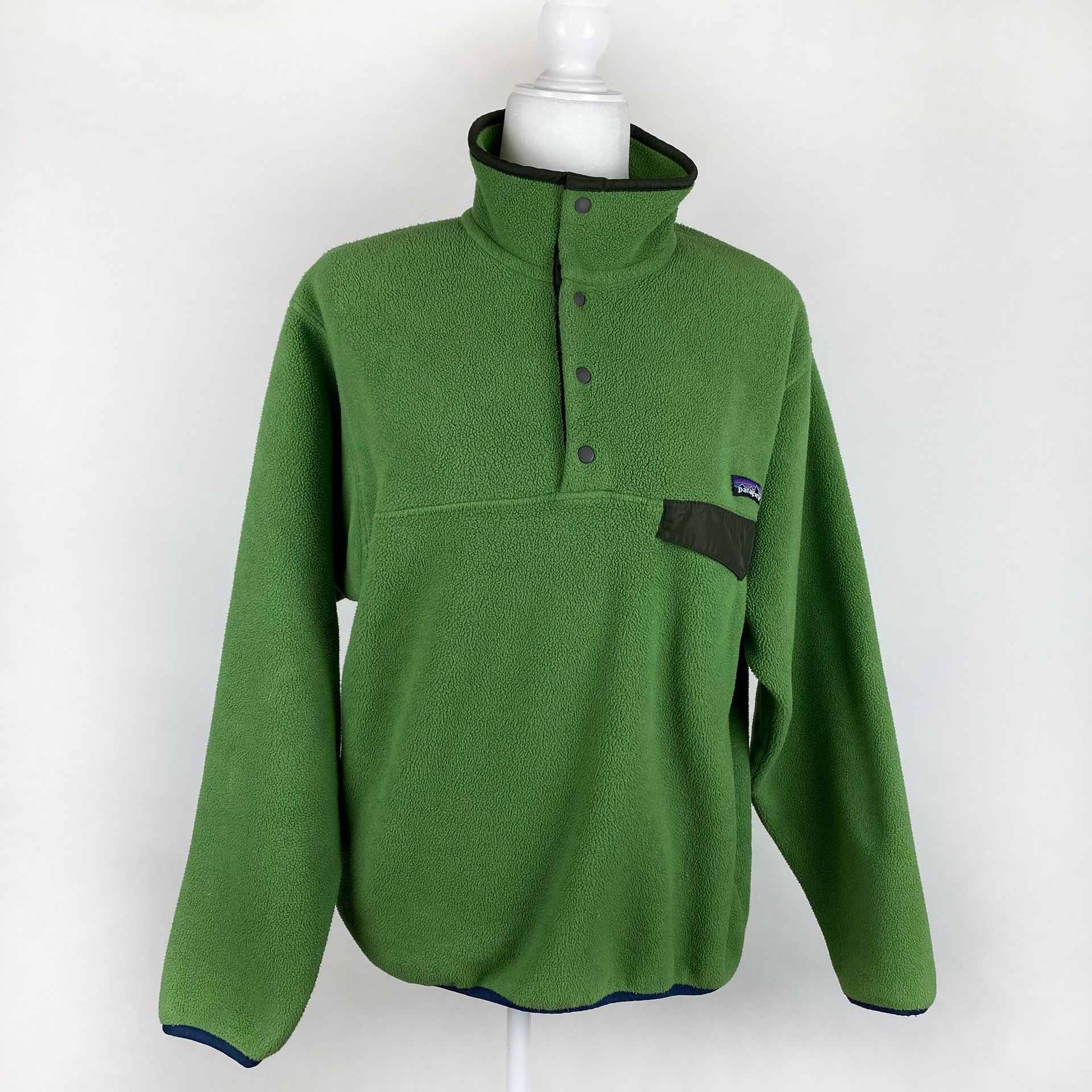Patagonia Synchilla Snap T Green Fleece Pullover Sweater Men Small
