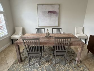 84” Dining Table Seats 6 Industrial /Distressed