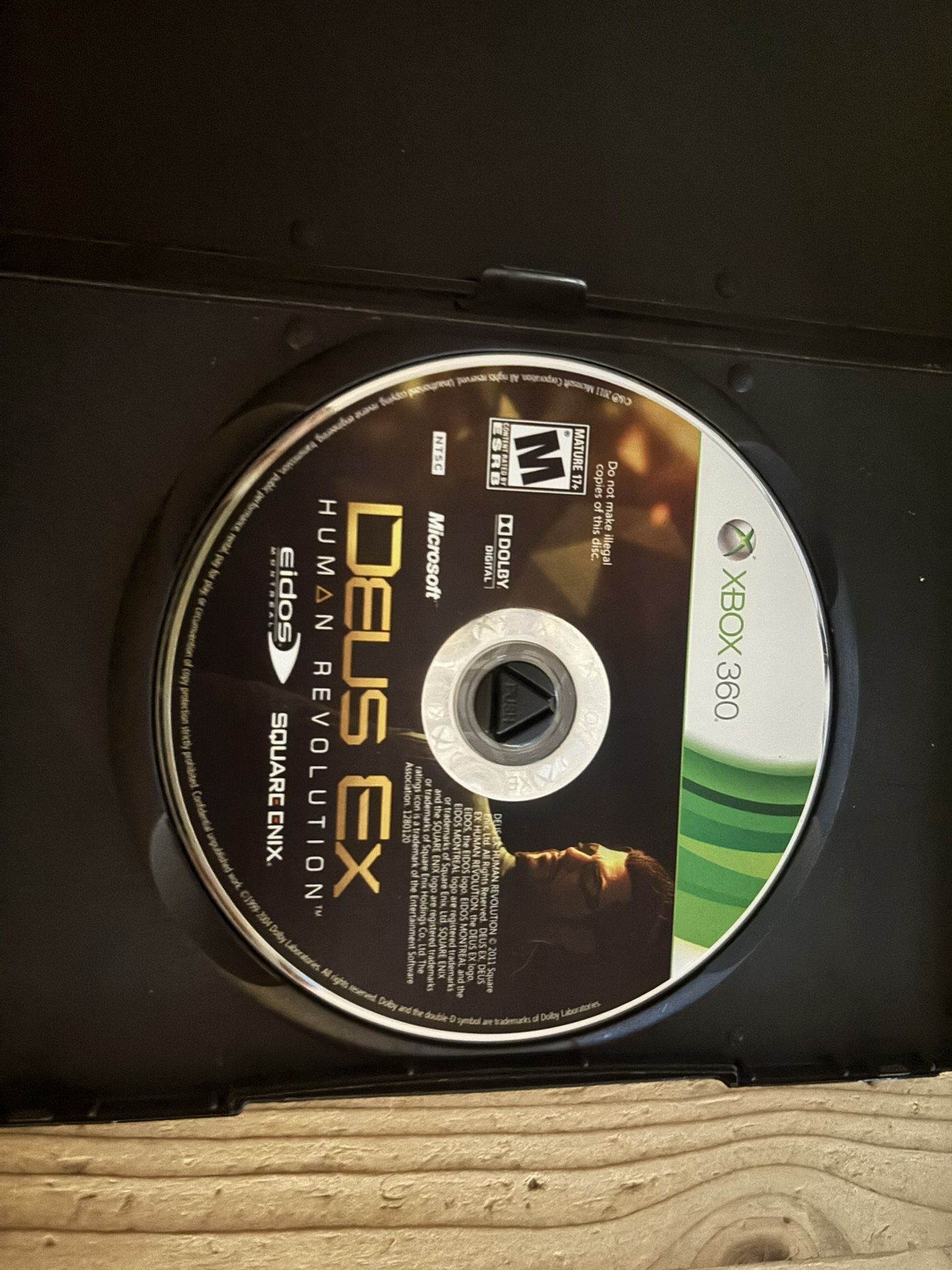 Deus Ex Human Revolution Xbox 360 W/O Original Case