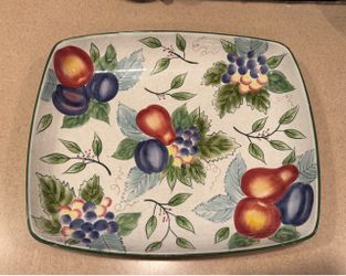 Large Serving Platter with Fruit Pattern