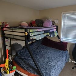 Metal Frame Bunk Bed Twin Over Queen