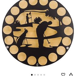 Golf Ball Display Case Wall Mount – Premium Golf Ball Rack Display for 18 Balls, Perfect Golf Ball Collection Display Case with Laser Cut Metal Plate 