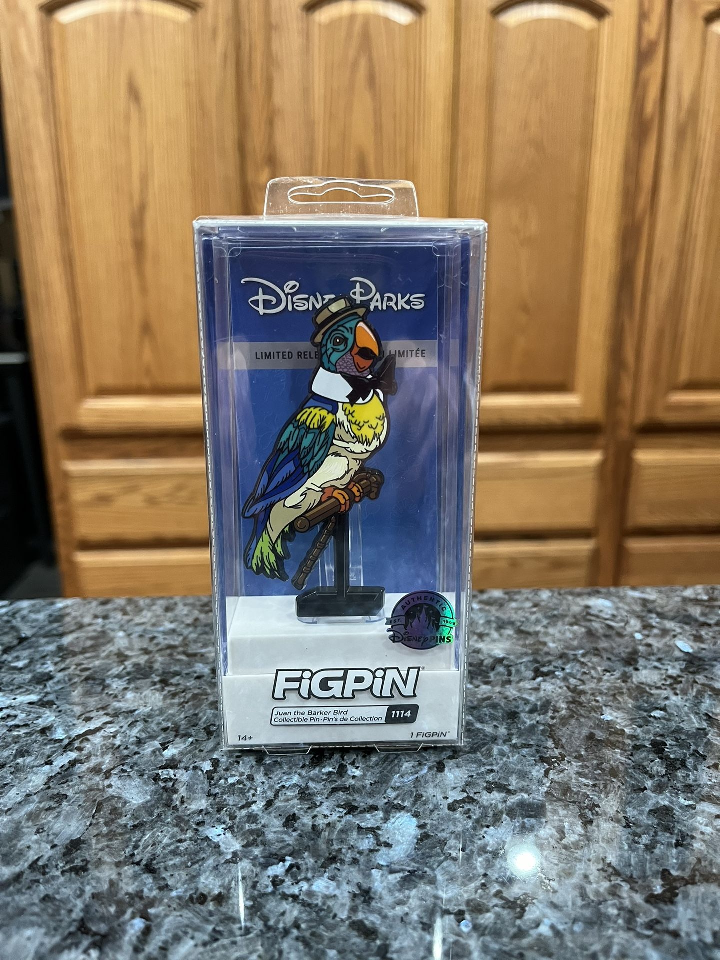 Disney Parks Pin Juan the Barker Bird FiGPiN #1114 Enchanted Tiki Room. Brand new factory sealed.