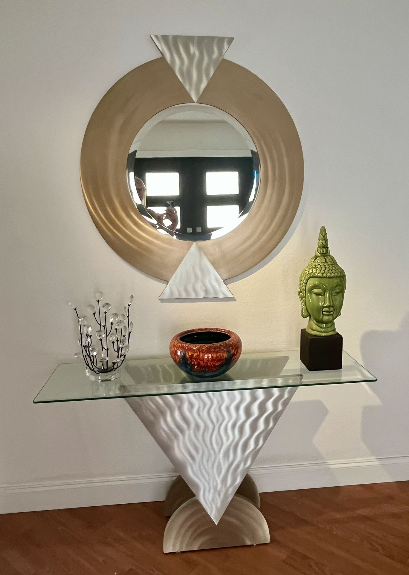 Contemporary Console Table And Mirror