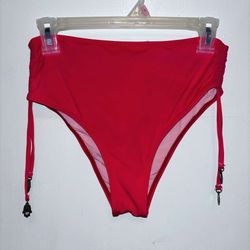 Hot Pink High Waisted Bikini Bottoms 