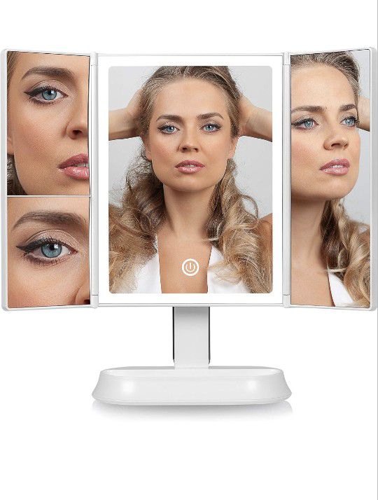 Brand New Lighted Mirror - Makeup Mirror with Lights and Magnification - 40 LED Mirror - Vanity Mirror with Lights - Light Up Mirror for Makeup, Dimma