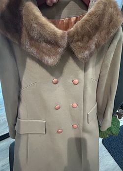 Mid-century vintage mink collared over coat